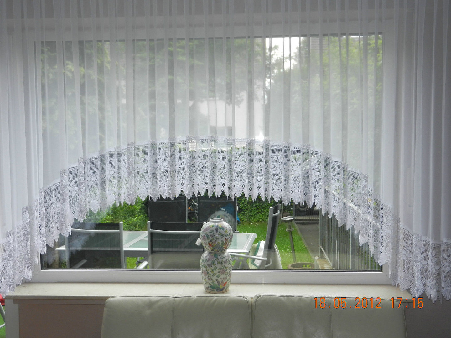 wunderschöne blumenfenster c-bogenstore 25cm spitze voile gardine
